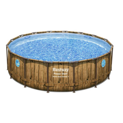 Bestway Bazén Power Steel Wood Swim Vista 4,88 x 1,22 m bez filtrace