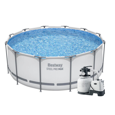 Bestway Bazén Steel Pro Max 3,66 x 1,22 m s pískovou filtrací KRYSTAL CLEAR 6000 l/hod se solinátorem QX2100